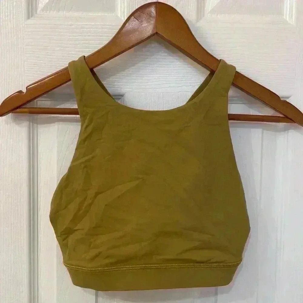 Lululemon Olive Green Crisscross Racerback Sports Bra Size 6